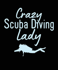 Crazy scuba diving lady