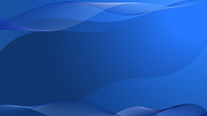 Abstract blue background with curve wave line