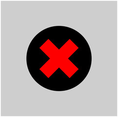 Red multiplication sign vector icon. Multiplication symbol.