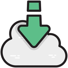 Obraz premium Cloud Download Vector Icon