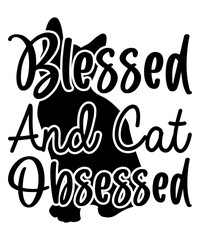 Blessed  And Cat Obsessed,  Cat SVG Bundle,  Cat T-Shirt Bundle,  Cat SVG, SVG