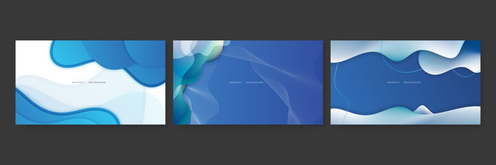 Modern blue abstract background with technology hi-tech concept and lighting and wave line