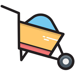 Wheelbarrow Vector Icon 