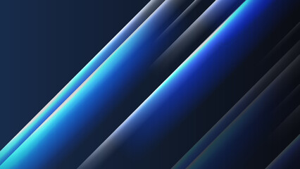 Obraz premium Abstract blue and black gradient contrast background with speed light leak motion