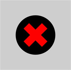 Obraz premium Red multiplication sign vector icon. Multiplication symbol.