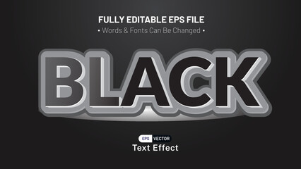 black text effect text style