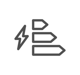 Energy saving icon outline and linear vector.
