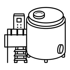 milk pasteurization unit with control panel Concept, Pot vector icon design, Caseiculture symbol, Cheesemaking Production Factory  Sign, dairy products and food preservation process stock illustration