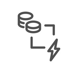 Energy saving icon outline and linear vector.
