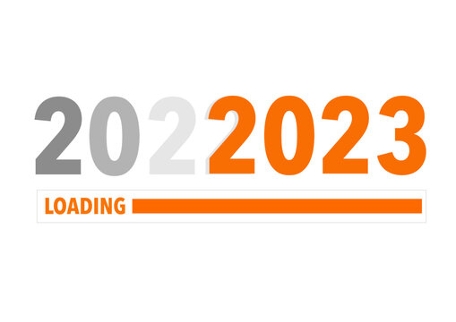 New Year 2023 loading concept.
