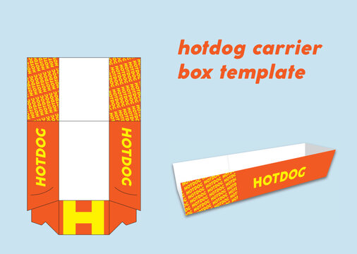 Hotdog Carrier Box Template