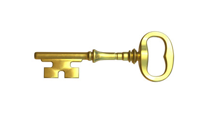 Gold key. 3d render high quality