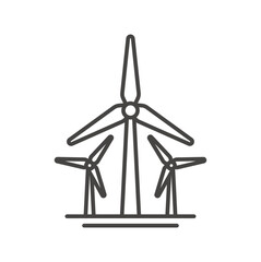 Windmills isolated on white background icon