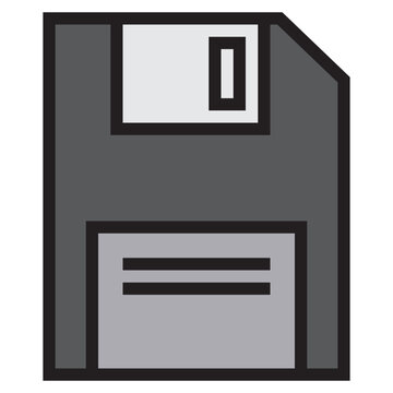 Flopy disk color line style icon