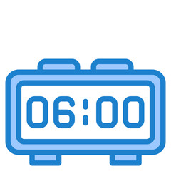 Alarm clock blue style icon