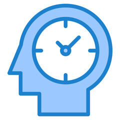 Time brain blue style icon