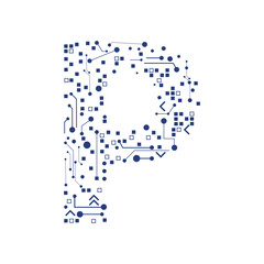 Tech vector font typeface unique design.