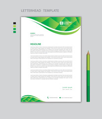 Creative Letterhead template vector, minimalist style, printing design, business advertisement layout, Green concept background, simple letterhead template mock up, company letterhead design