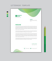 Creative Letterhead template vector, minimalist style, printing design, business advertisement layout, Green concept background, simple letterhead template mock up, company letterhead design