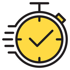 Stop watch color line style icon