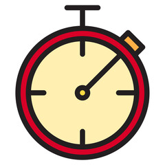 Stop watch color line style icon