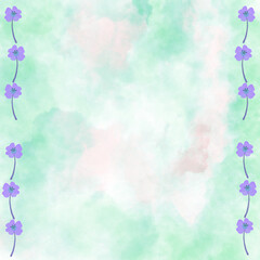 Fototapeta na wymiar Flowers Pastel Watercolor Background