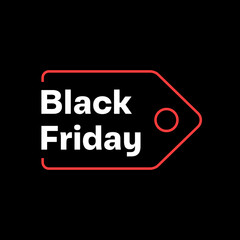 Black friday sale red tag vector icon