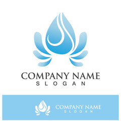 Blue water drop vector logo icon