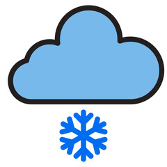 Snowing color line style icon