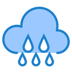 Fototapeta na wymiar Rainy blue style icon