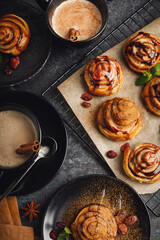 cinnabon bon with cinnamon and chocolate banner