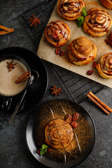 cinnabon bon with cinnamon and chocolate banner