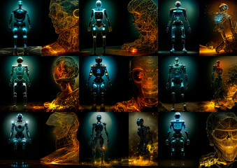 Robots. Futuristic interpretation Future 2025.Generation of robots. Virtual reality.