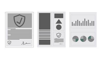 Documents icon concept, Document management for business design