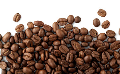 Fototapeta premium Coffee beans on white background