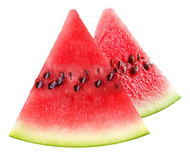Two slices of watermelon cut out
