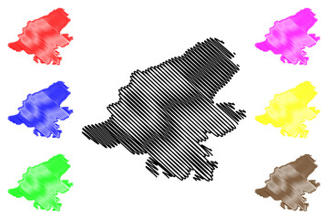 St Michaels island (United Kingdom of Great Britain and Northern Ireland, Isle of Man) map vector illustration, scribble sketch Isle of St Michael's or Fort map