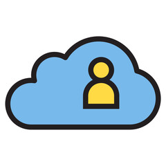 Cloud computing color line style icon