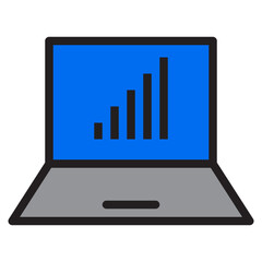 Laptop color line style icon