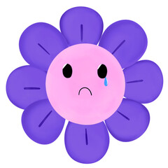 Cry Daisy Flower Watercolor 