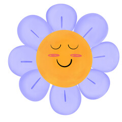 Smile Daisy Flower Watercolor 