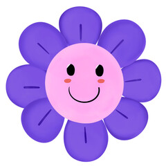 Smile Daisy Flower Watercolor 