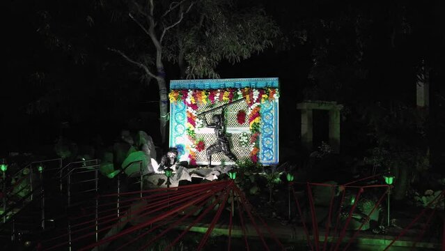 A statue of indian women hindu warrior Onake Obavva