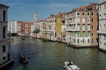 Venice Italy river and boats environment 