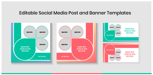 Editable Social Media Post and Banner Templates for Digital Marketing.