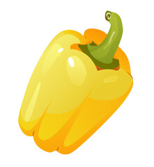 Yellow pepper isolated on a white background.