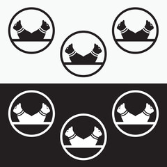 Circle two cat animal logo design 