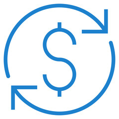 Transaction blue style icon