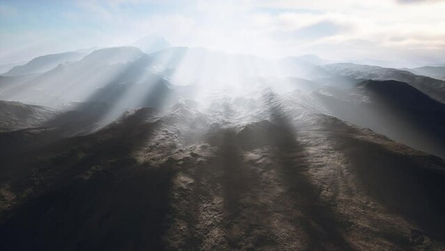 barren mountains in afghanistan in dust
