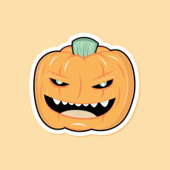 Halloween Pumpkin Orange Happy Holiday Illustration Vector On Background